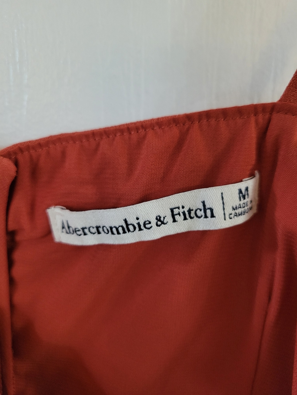 Abercrombie & Fitch Slim Cutout Midi Dress Terracotta Rust Orange Size Medium - Picture 5 of 10